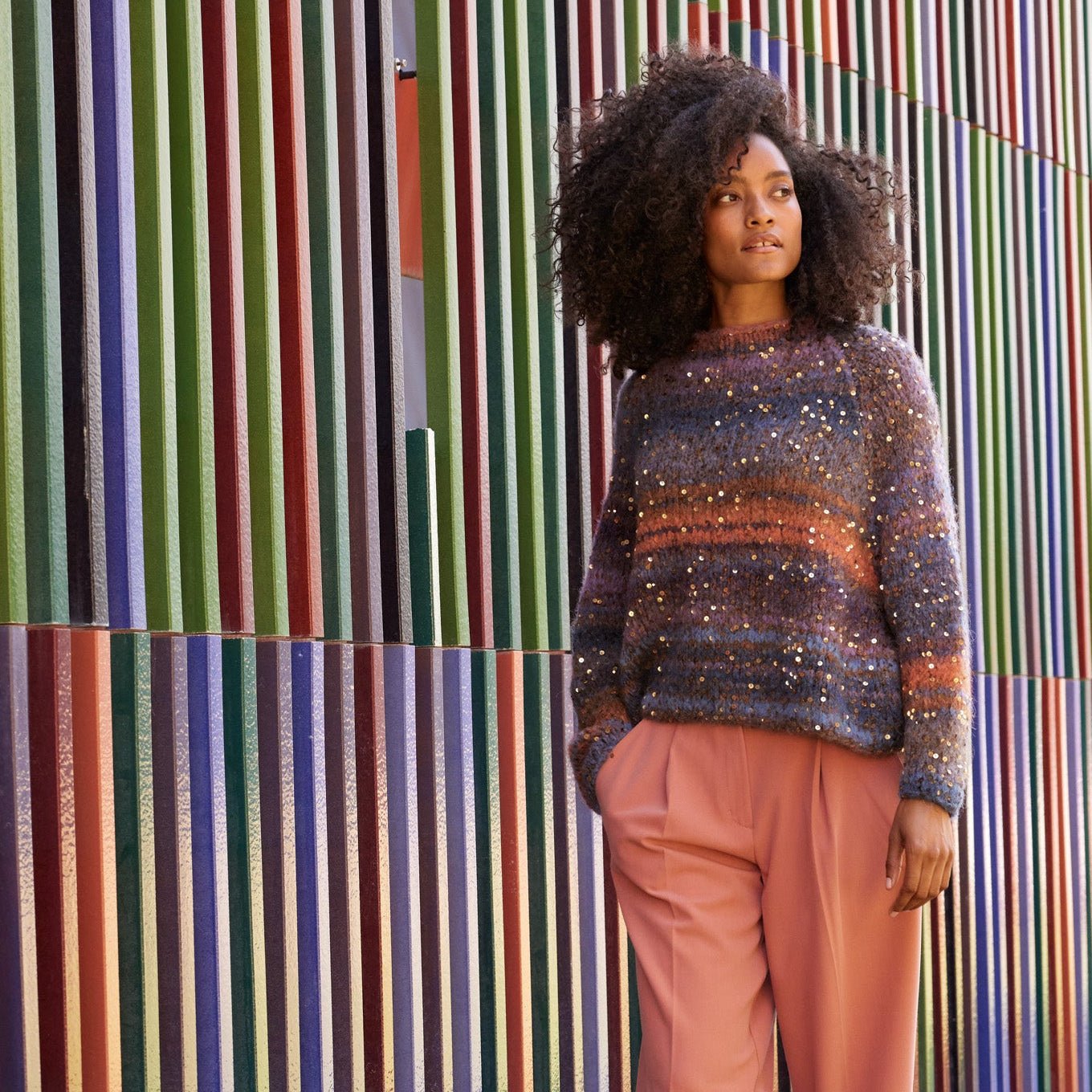 Gigante Multi - fir voluminos variegat de alpaca